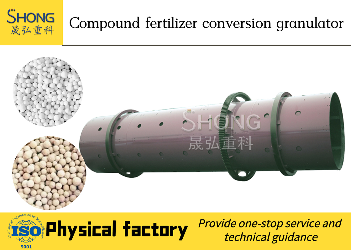 100,000 Ton / Tahun Rotary Drum Granulator NPK Produksi Line Bola Bentuk pupuk granulator