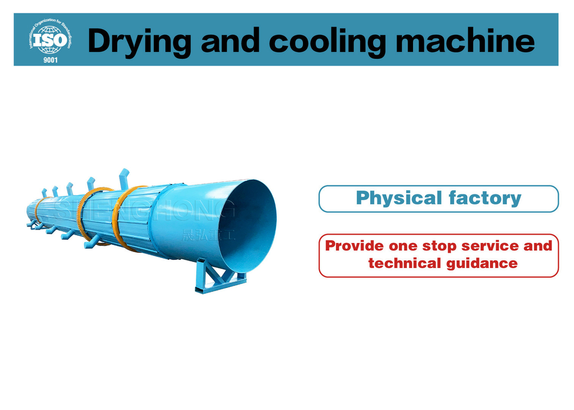 2.5-8r/min Kecepatan Rotary Drum Dryer Untuk 2-5 Kemiringan Angle Penyesuaian Rotary Drum Dryer