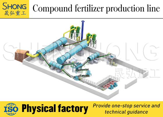 NPK Pupuk Produksi Line 2-5mm Granules 380V PLC Control