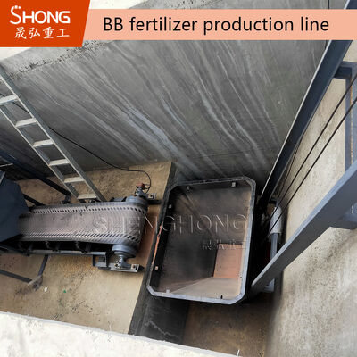 NPK Bulk Blending Fertilizer Production Line dengan kapasitas 5-7 ton per jam, sistem kontrol PLC, dan desain yang dapat disesuaikan