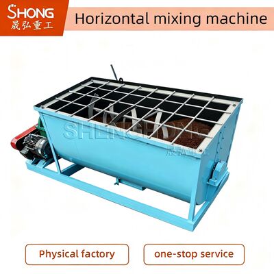 Mesin pencampur pita horisontal stainless steel 1.5-12 T/H Peralatan pencampuran pupuk untuk pencampuran bubuk seragam