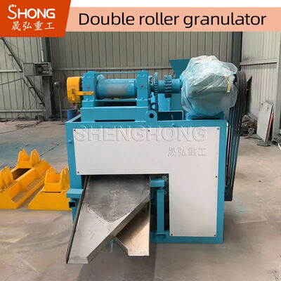 NPK Dry Chemical Powder Compound Fertilizer Granulator dengan Double Roller Extrusion 18.5kw Kekuatan dan 1.5-2.5 ton/jam Kapasitas