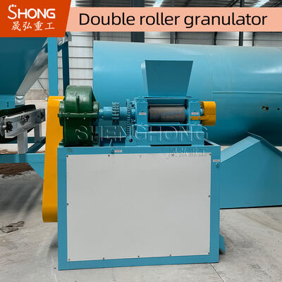 Double Roller Granulator dengan ukuran rol 186*300mm untuk produksi pupuk, 2%-8% kelembaban dan daya 18,5KW