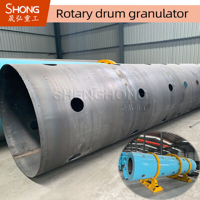Carbon Steel Rotary Drum Granulator untuk pupuk senyawa dengan kapasitas 8T/H dan daya 7,5KW