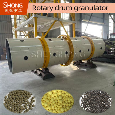 Bentuk Bola Rotary Drum Granulator untuk 30.000 Ton/Tahun NPK Pabrik Pupuk dengan Konstruksi Baja Karbon