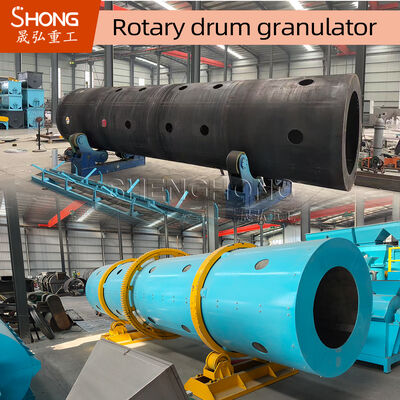 Profesional Karbon Steel/stainless Steel Rotary Drum Granulator 11.5r/min 5-8t/h Mesin Granulator Pupuk