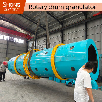 Granulator pupuk senyawa tipe drum dengan kapasitas tinggi 10tph, konstruksi baja karbon / stainless steel, dan daya 15KW