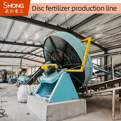 Produksi Pupuk Organik Disc Granulator untuk 1-20 ribu ton per tahun dengan kelembaban di bawah 10% menggunakan bahan baku pupuk hewani