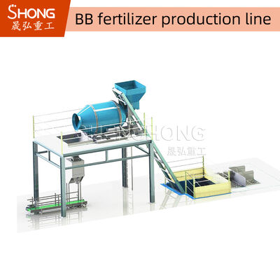 8-10 T/H Kapasitas Mesin Pupuk Campuran Bulk dengan bahan baja karbon dan sistem kontrol PLC untuk jalur produksi pupuk NPK