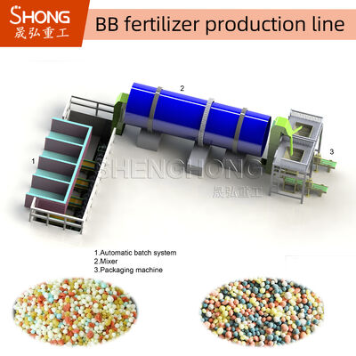 BB Fertilizer Production Line dengan Kapasitas 1-5t/h Konstruksi baja karbon atau stainless steel untuk umur panjang