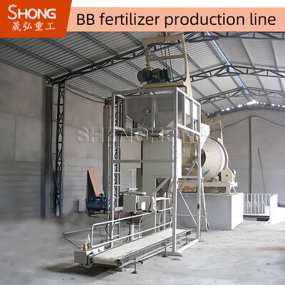 Garis produksi pupuk BB baja karbon dengan kapasitas 10-12 T/H dan kontrol PLC untuk pencampuran massal yang efisien