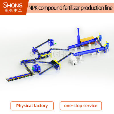 2.5-20mm Granules Diameter NPK Fertilizer Production Line dengan kapasitas 1-2 ton per jam untuk pupuk tunggal atau senyawa