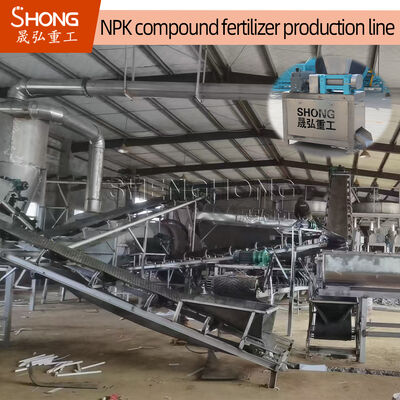 Lini Produksi Pupuk NPK Ekstrusi Rol Ganda 5000kg/Jam untuk Granulasi Serbuk Kering