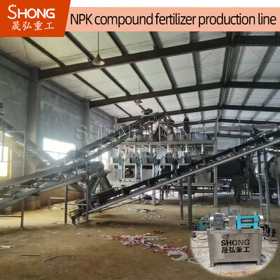 Lini Produksi Pupuk NPK Dry Roller Press untuk Pelet Bentuk Tidak Beraturan 10mm dengan Kecepatan 5-6 Ton Per Jam