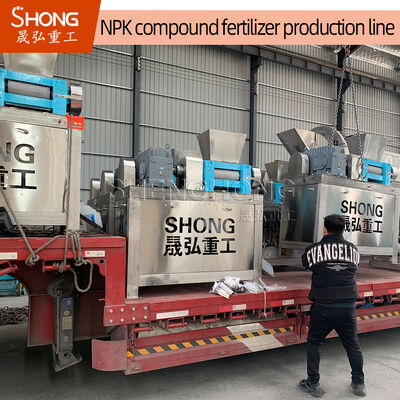 Garis produksi pupuk senyawa NPK yang disesuaikan dengan granulator ekstrusi rol kering untuk kapasitas 7-8 t/jam dan tanpa proses pengeringan