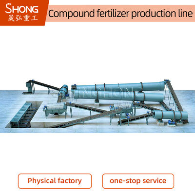 50,000 ¥100,000 TPY Rotary Drum Steam NPK Fertilizer Production Line dengan 1-10 Ton per Jam dan ≥90% granulasi