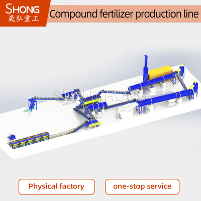 Rotary Drum NPK Compound Fertilizer Production Line 200000TPY dengan Konstruksi Baja Karbon dan Granula Bola 1-3mm