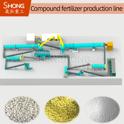 380V/50Hz Komposisi Pupuk Produksi Line dengan kekuatan granule tinggi dan Diameter granule disesuaikan