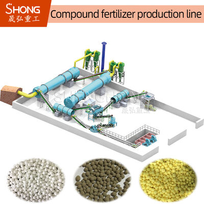 380V Rotary Drum Granulator untuk High Strength NPK Fertilizer Production Line dengan Ukuran Granule 3-8mm