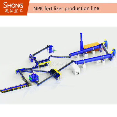 Garis produksi pupuk NPK proses kering dengan butiran 2-4 mm dan kandungan nutrisi ≥ 90%