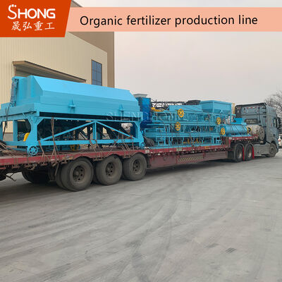 Garis produksi pupuk organik dengan konsumsi energi rendah, kapasitas pengolahan 1-20 ton/jam dan teknologi pencampuran dan pergaulan